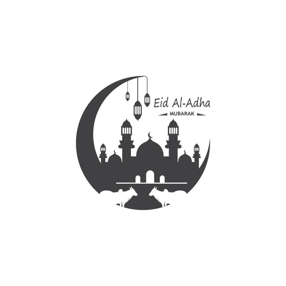 Eid Al Adha Mubarak Logo Vector Illustration