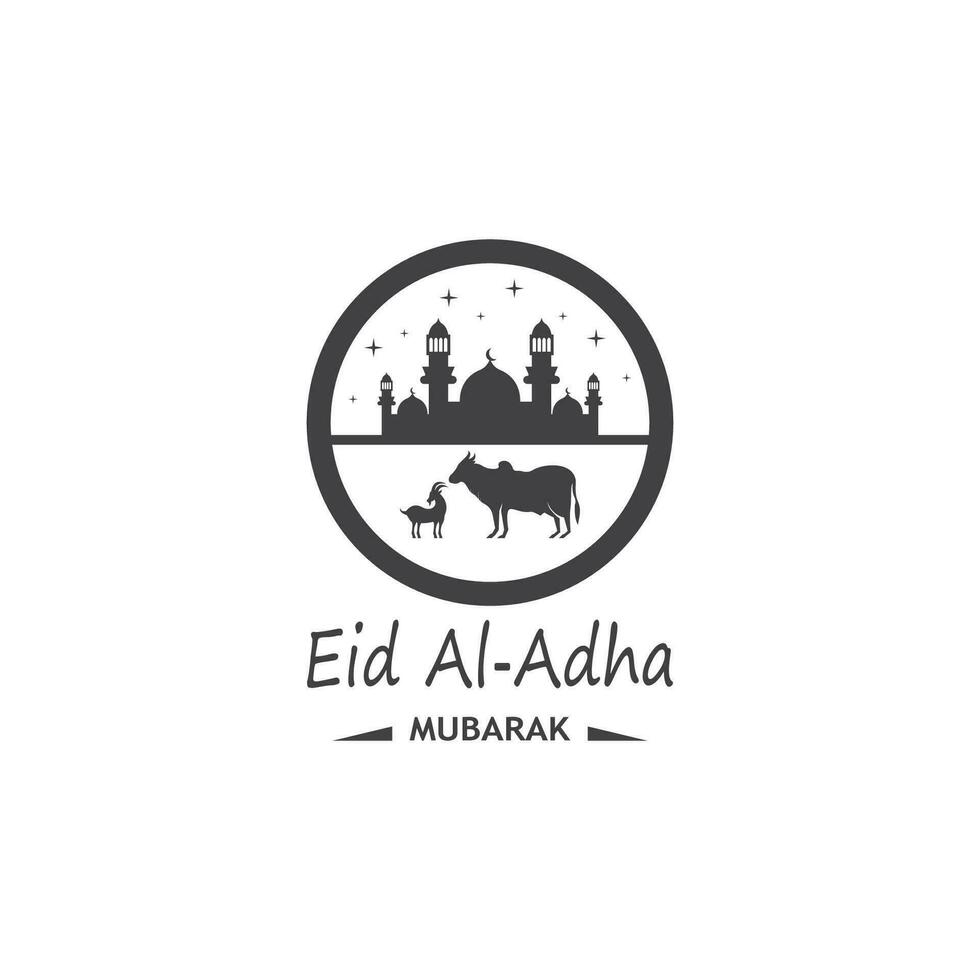 Eid Al Adha Mubarak Logo Vector Illustration