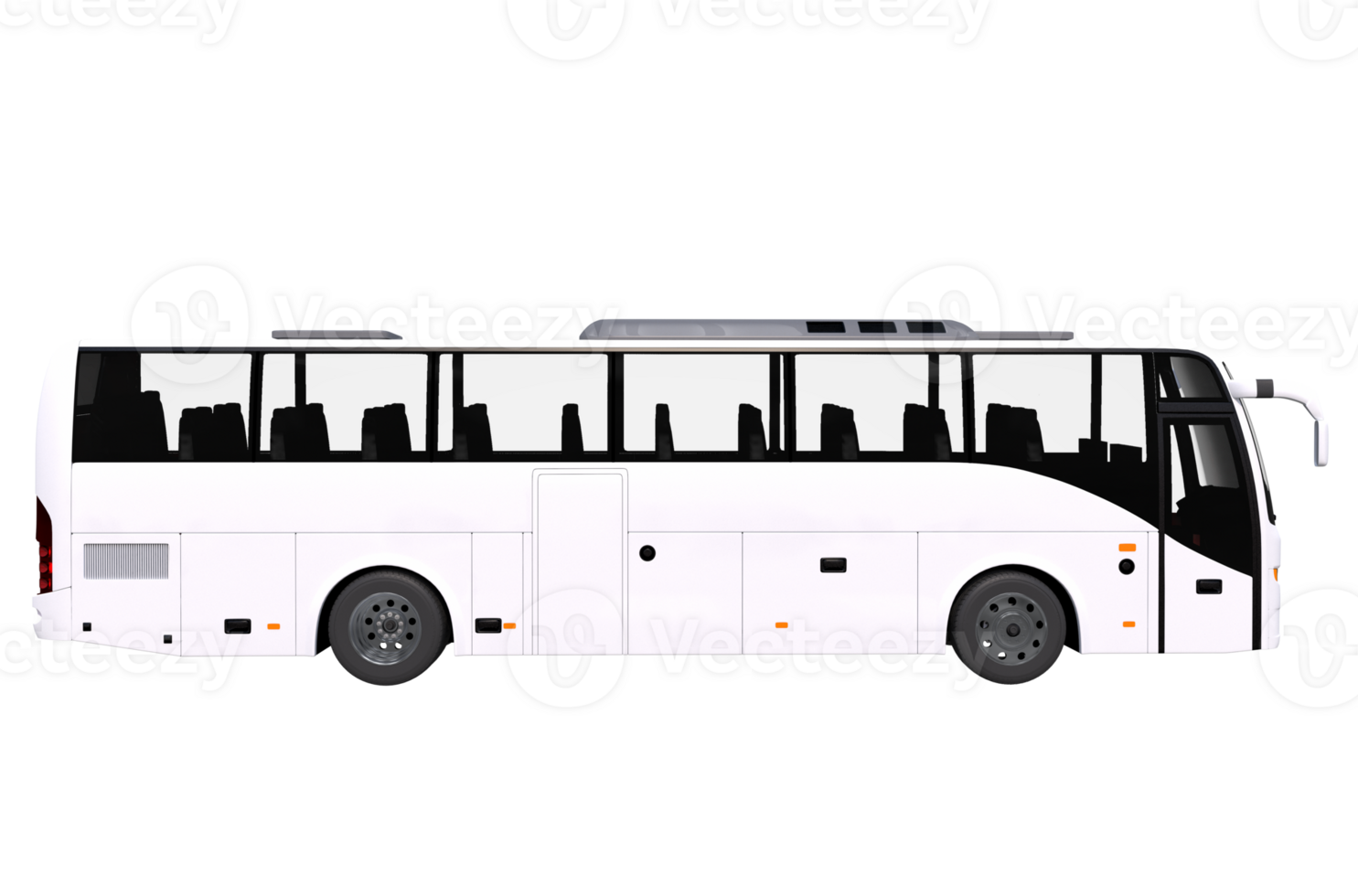 Modern White Bus Side View png