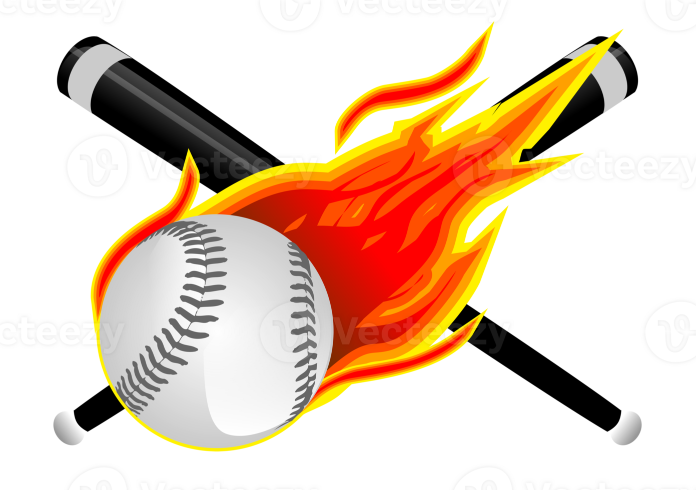 Baseball Flames PNG