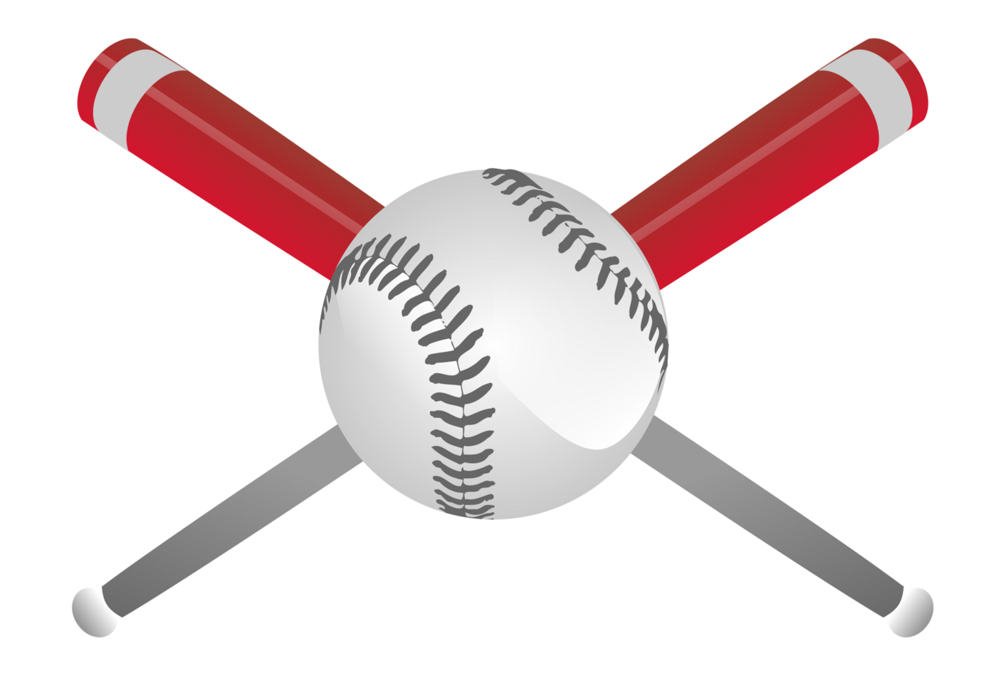 Crossed Baseball Bats and Ball PNG