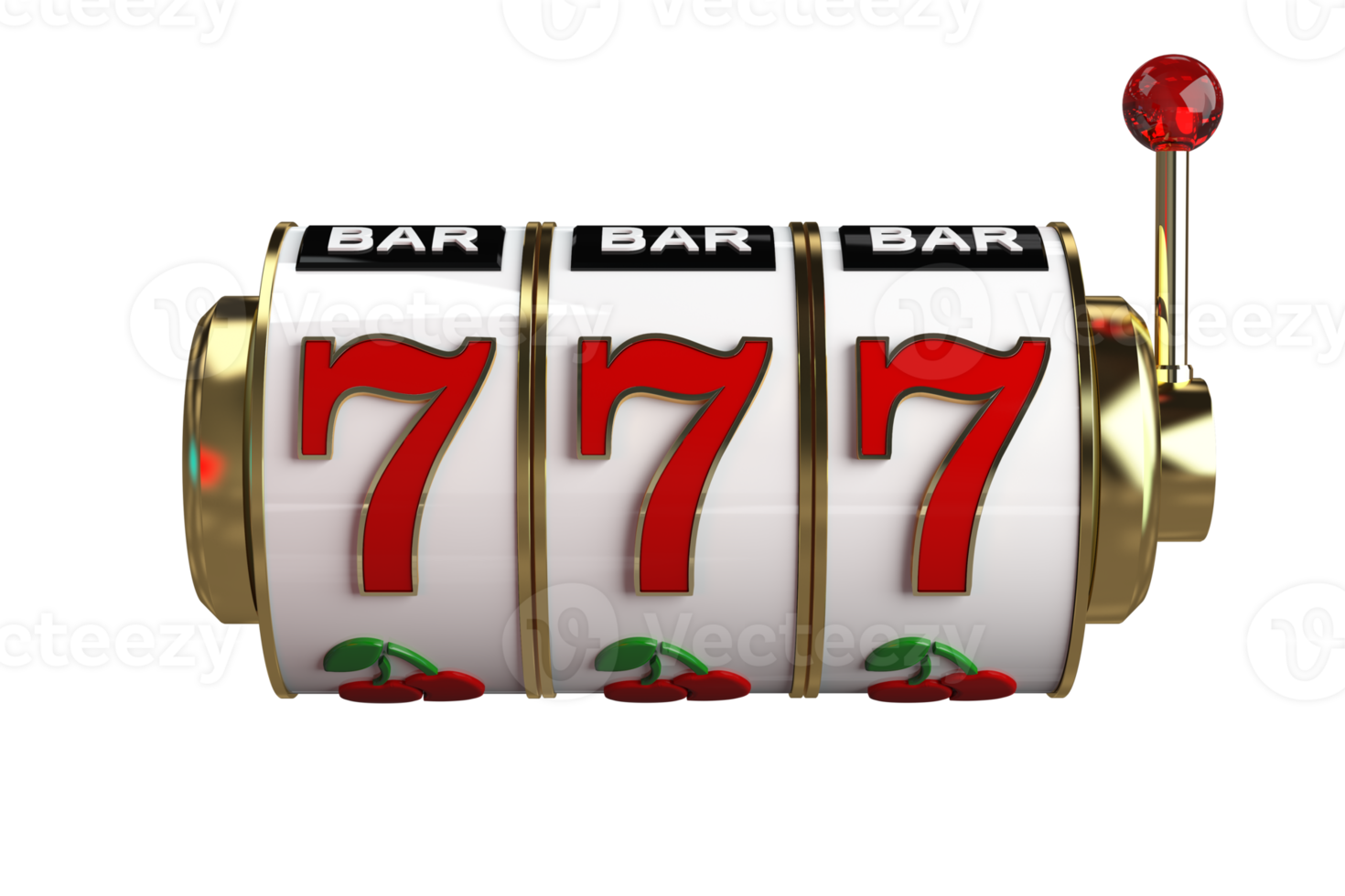 Line of Sevens Slot Machine Reel PNG Illustration