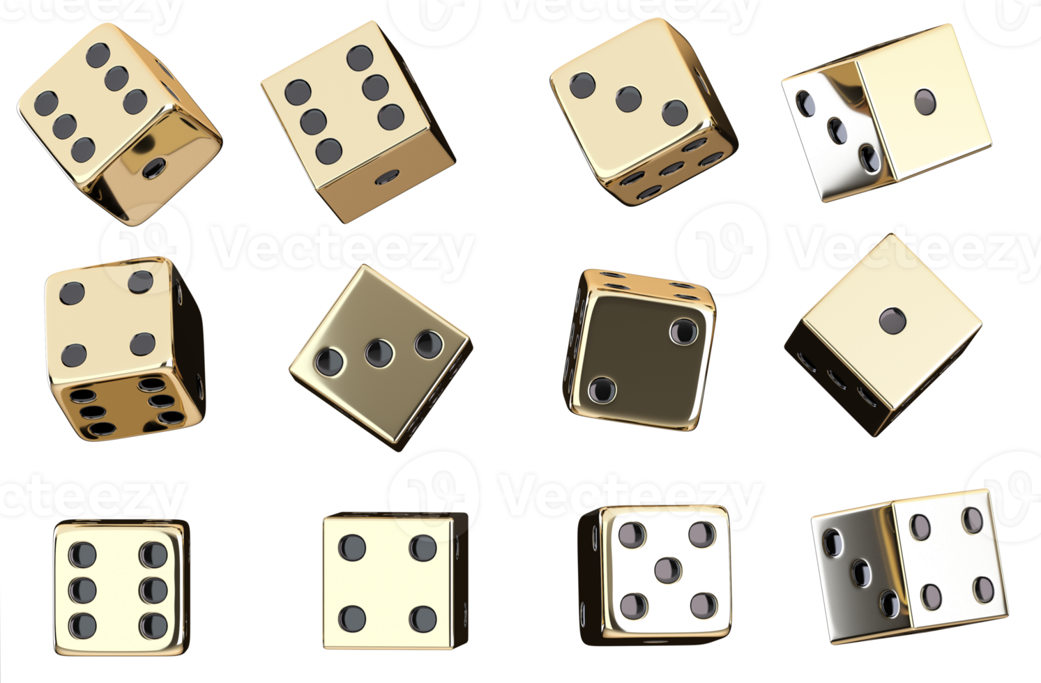 Golden Craps Dices PNG