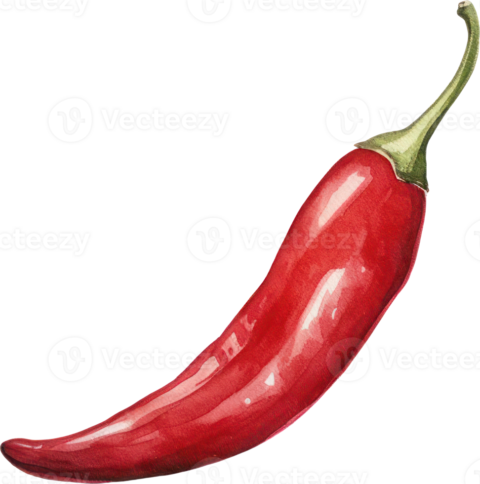 Red chilli watercolor illustration. png