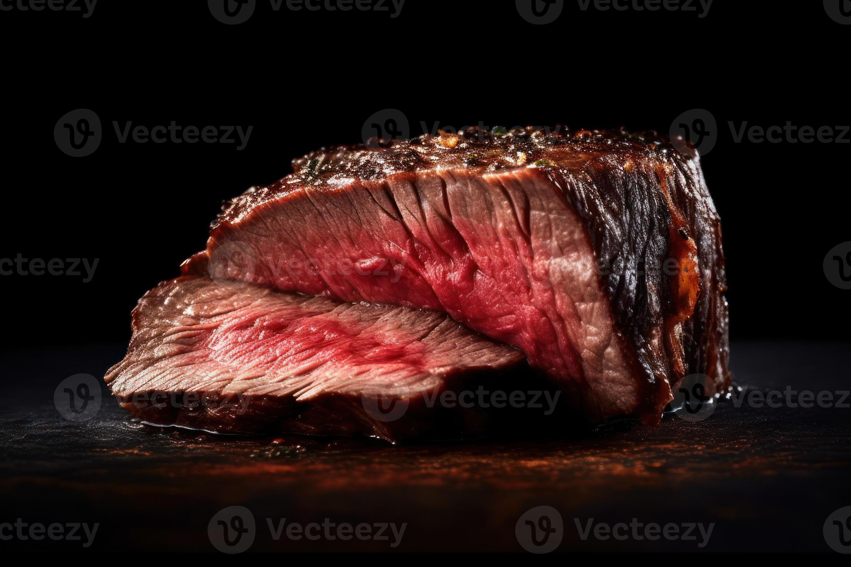 stock photo of wagyu beef well done steak Roast food photography