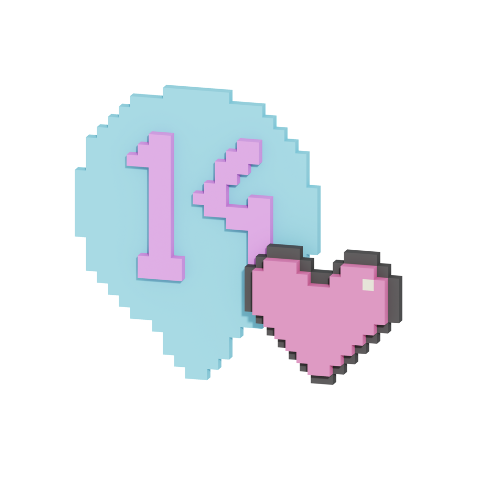 3d icon valentine day illustration concept icon render png