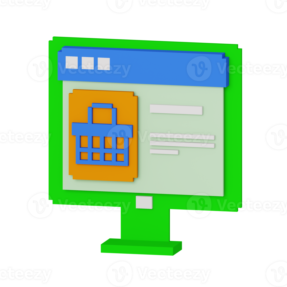 3d icon shoping cyber security illustration concept icon render png