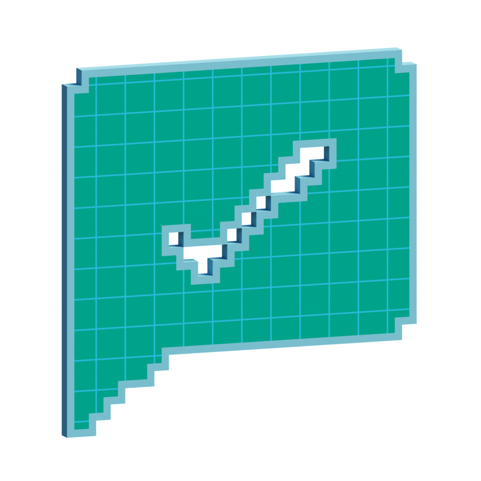 3d voxel check communication bubble icon illustration concept icon render png