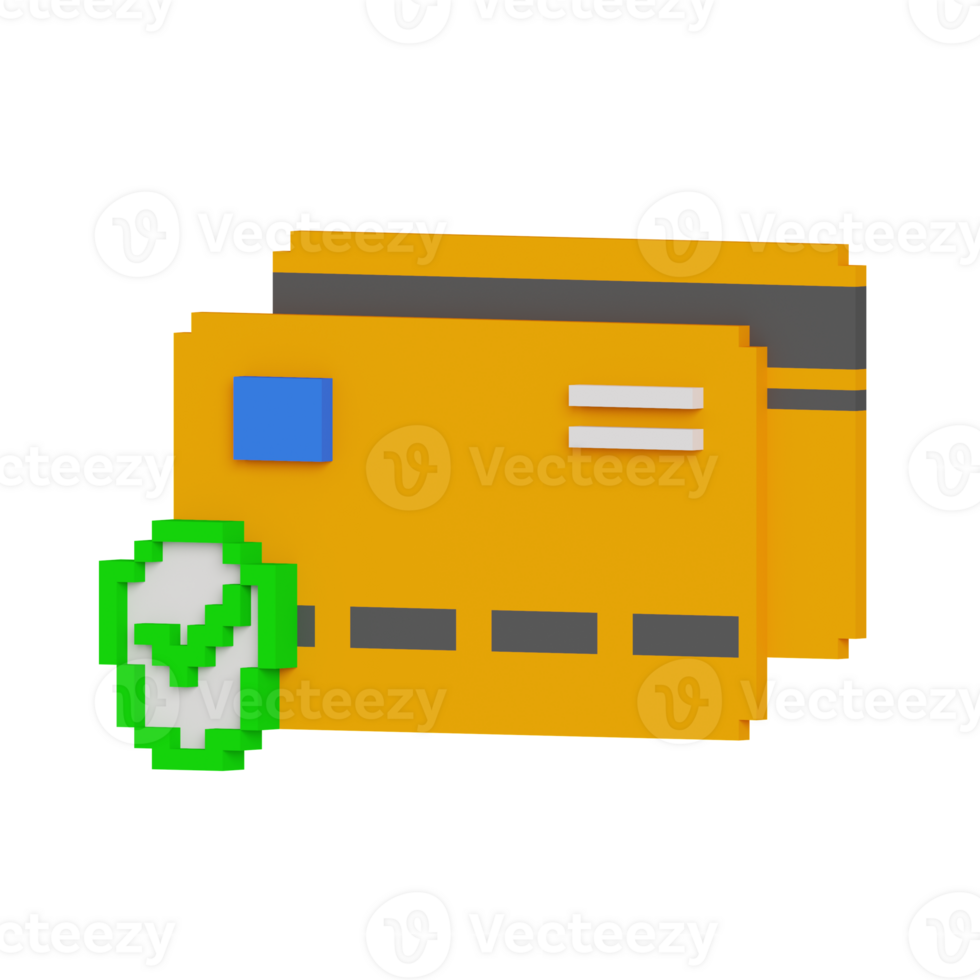 3d icon credit card cyber security illustration concept icon render png