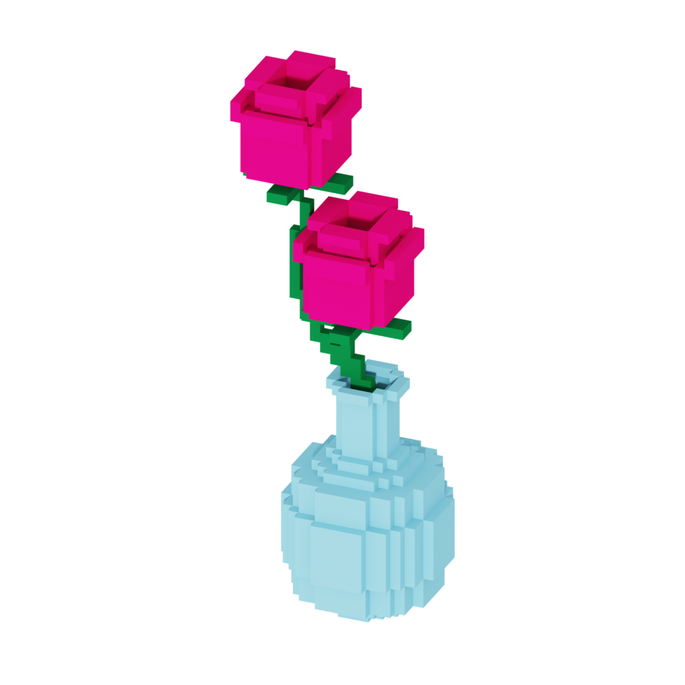 3d icon flower valentine day illustration concept icon render png