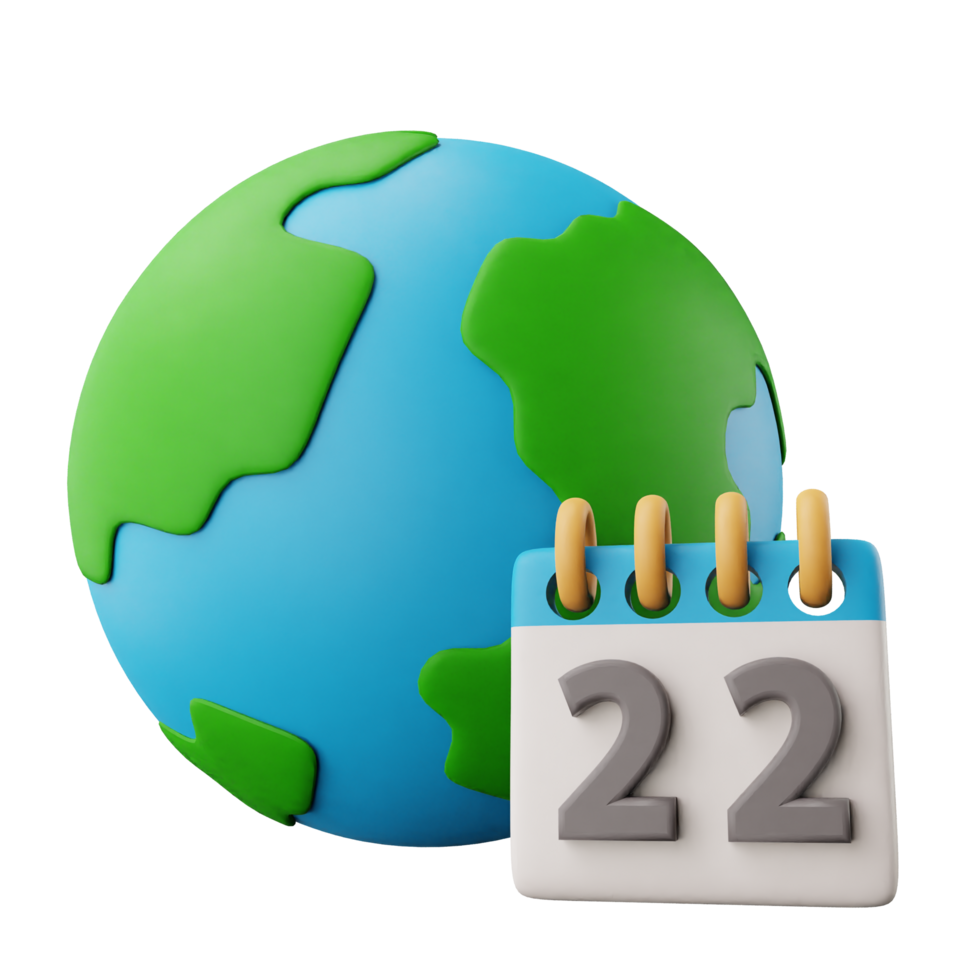 3d icon ecology earth day illustration concept icon render png