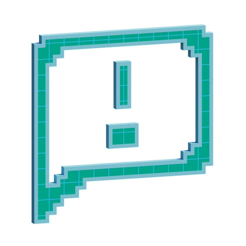 3d voxel communication bubble icon illustration concept icon render png
