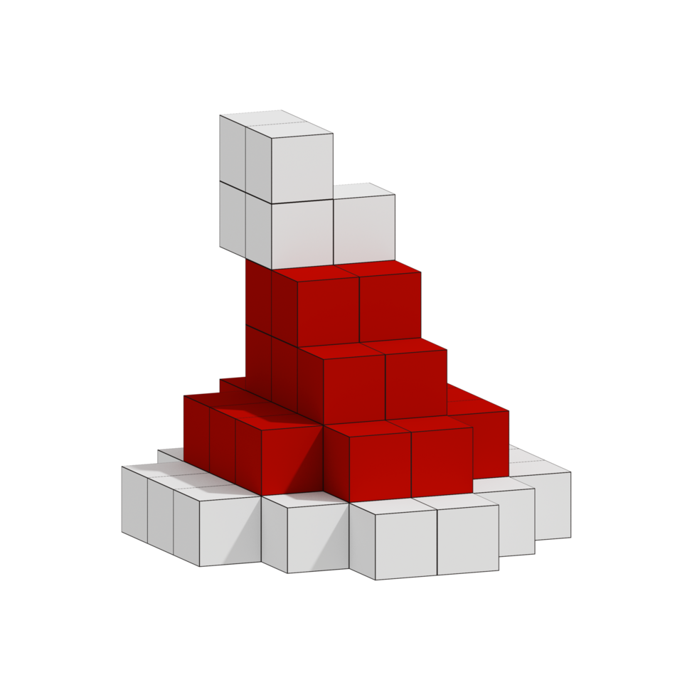 3d voxel icon christmas illustration concept icon render png
