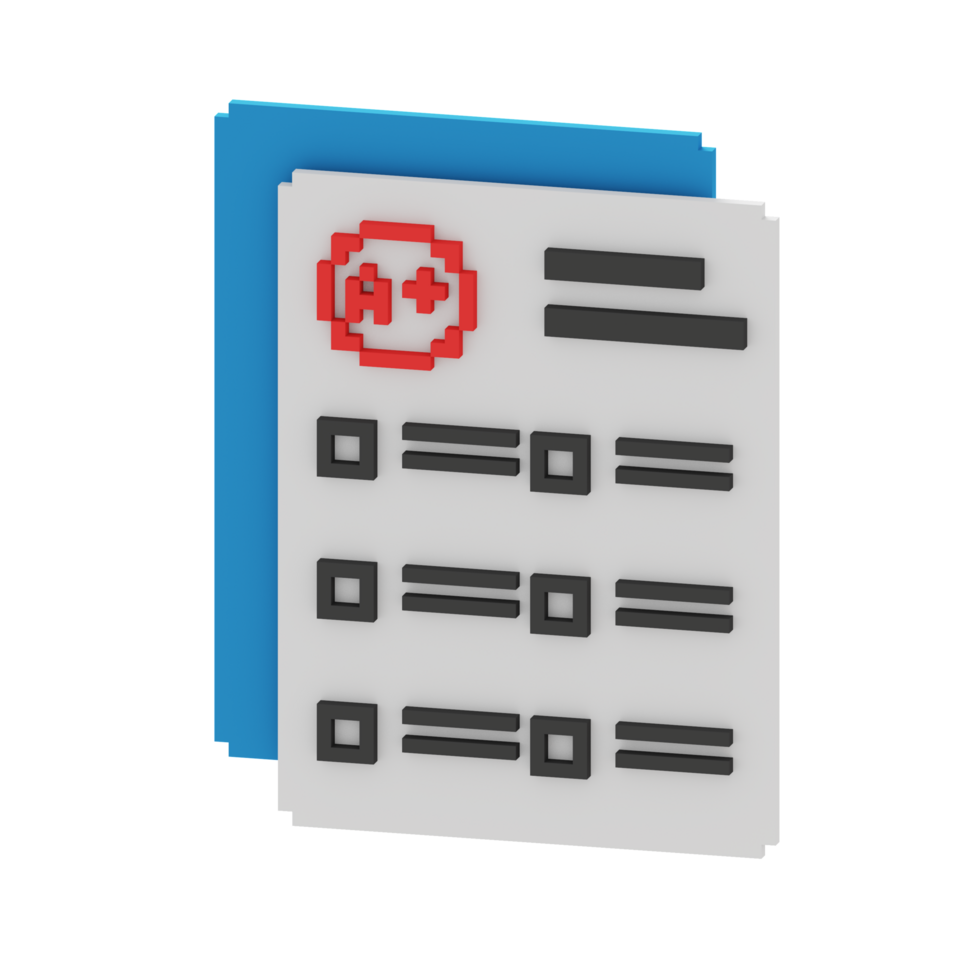 3d voxel icon grade education illustration concept icon render png