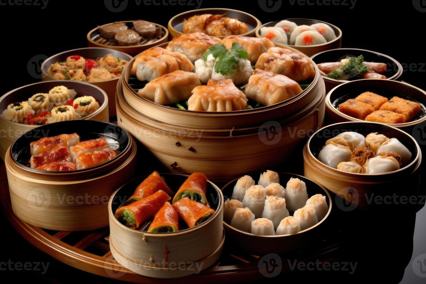 stock photo of Dim sum or dinxin is one of the most popular Cantonese food photography