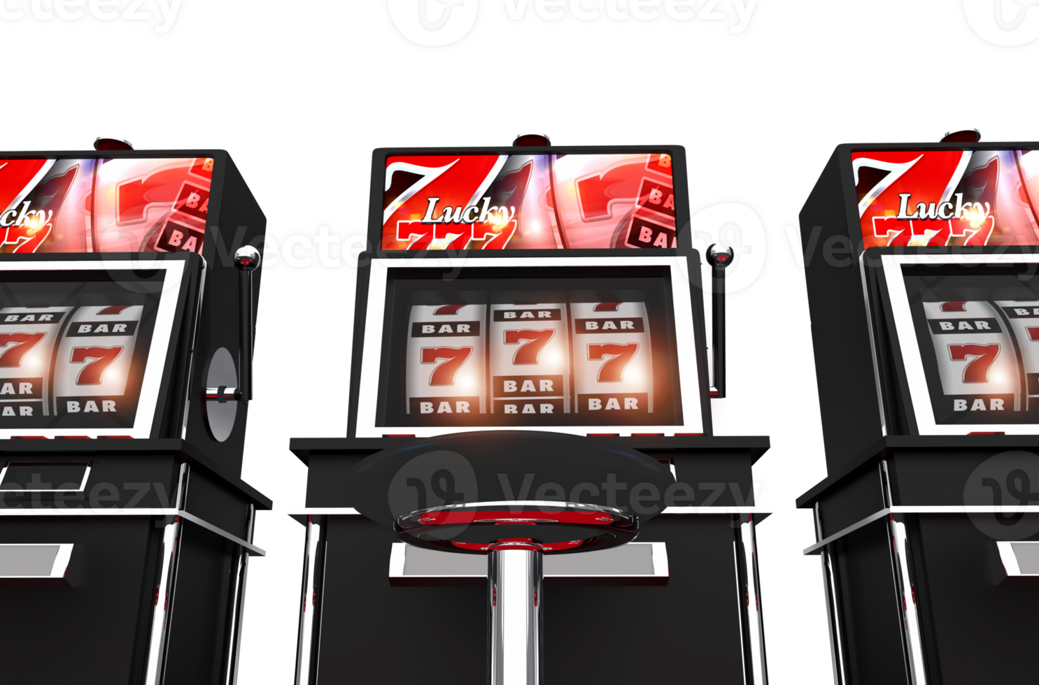 Las Vegas Slot Fruit Machines PNG 3D Illustration