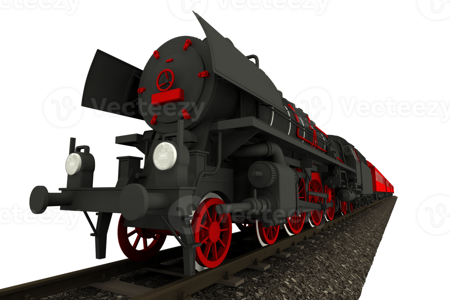 Steam Locomotive 3D Isolated Illustration png
