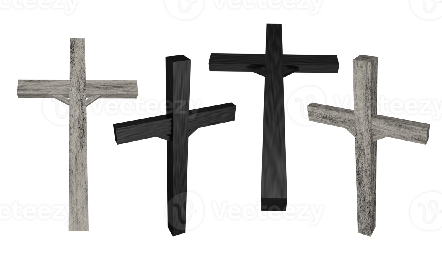 quatro crucifixos png objeto