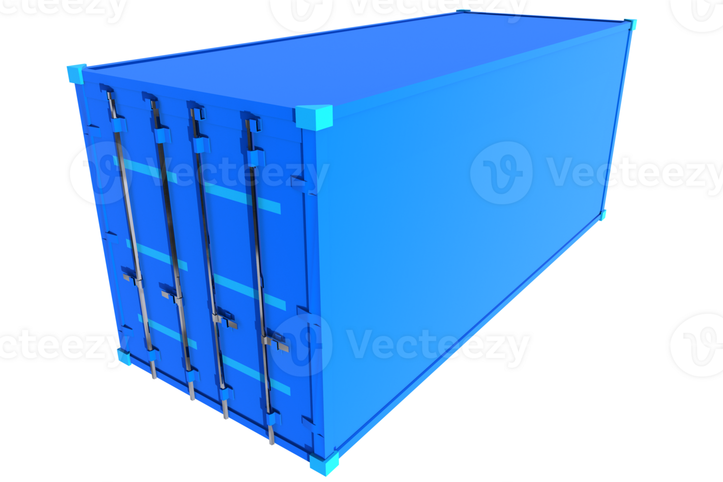 Blue Cargo Container PNG Object