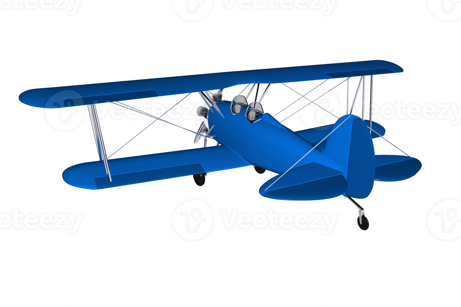 Blue Vintage Plane PNG