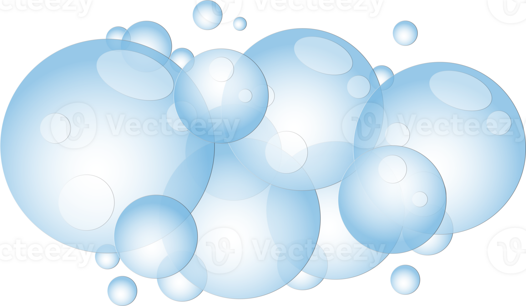 Cartoon soap foam with bubbles. Light blue suds of bath, shampoo, shaving, mousse. png