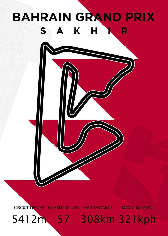 Bahrain Grand Prix map poster 25278400 Vector Art at Vecteezy