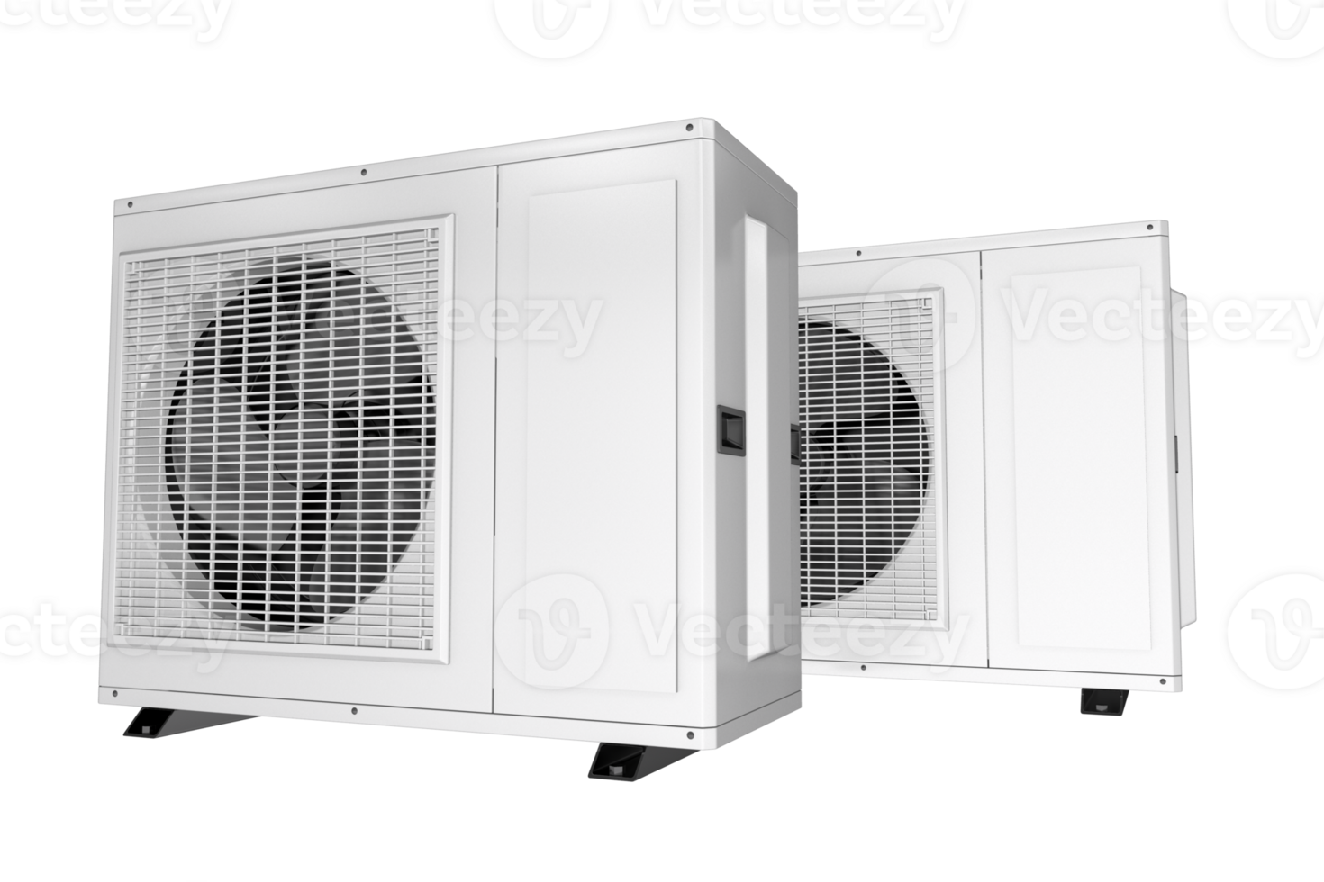 Two Modern Heat Pumps 3D Rendered Isolated png