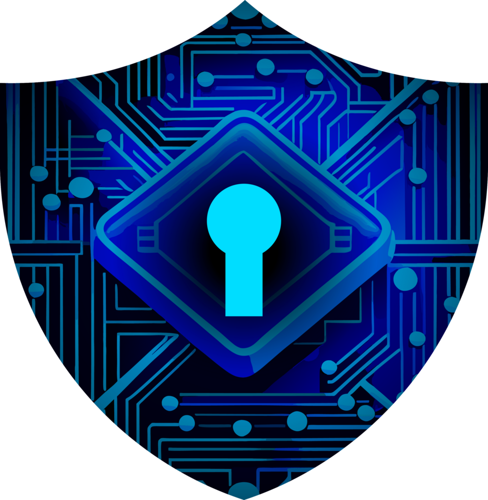 Modern Technology Shield Cybersecurity Crop-out png