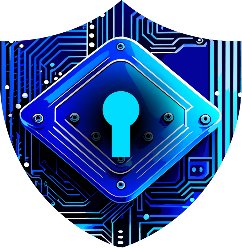 Modern Technology Shield Cybersecurity Crop-out png