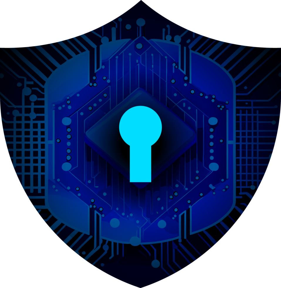 Modern Technology Shield Cybersecurity Crop-out png
