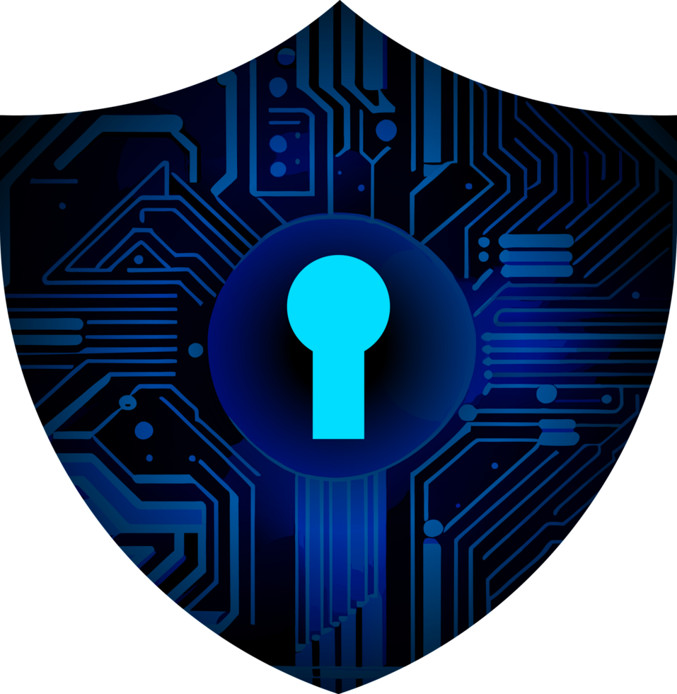 Modern Technology Shield Cybersecurity Crop-out png