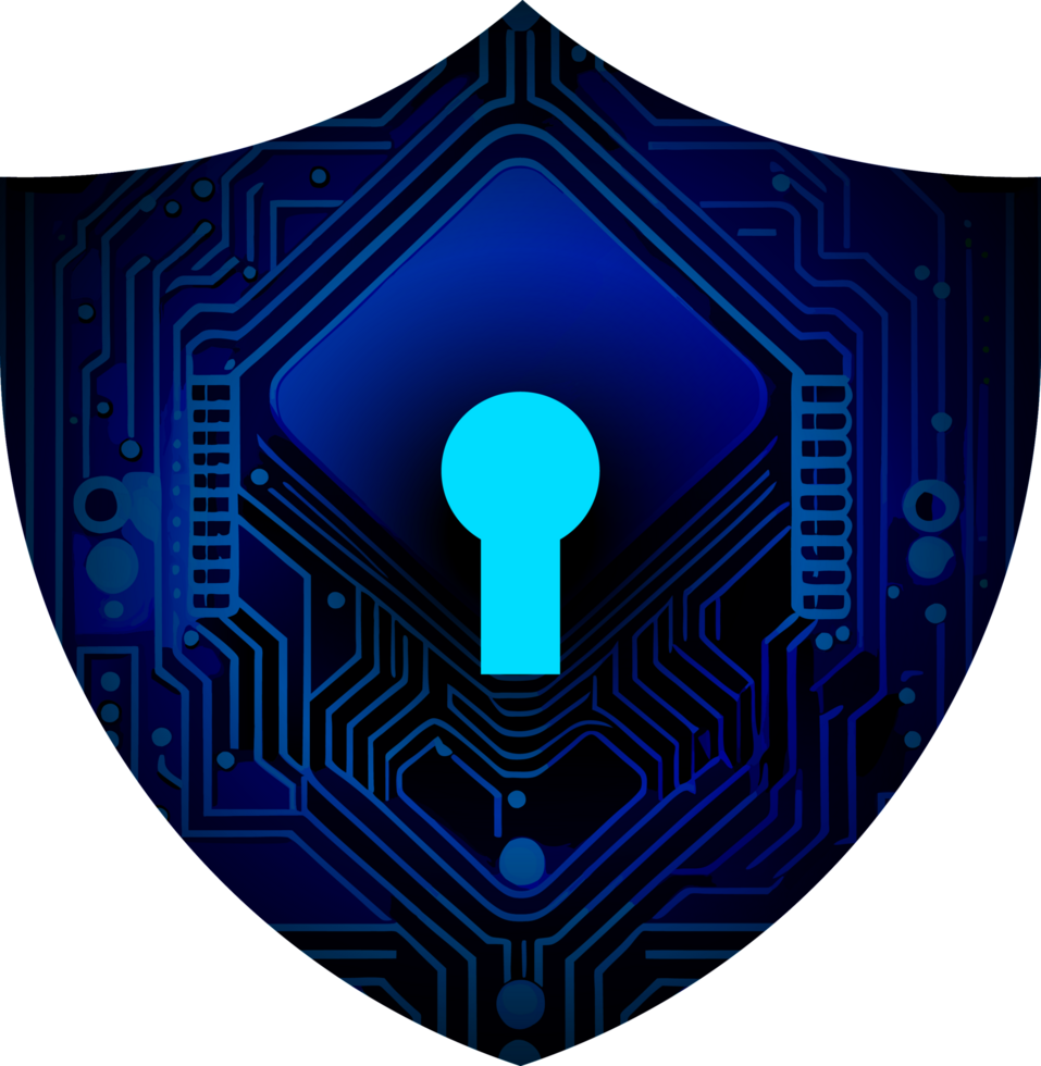Modern Technology Shield Cybersecurity Crop-out png