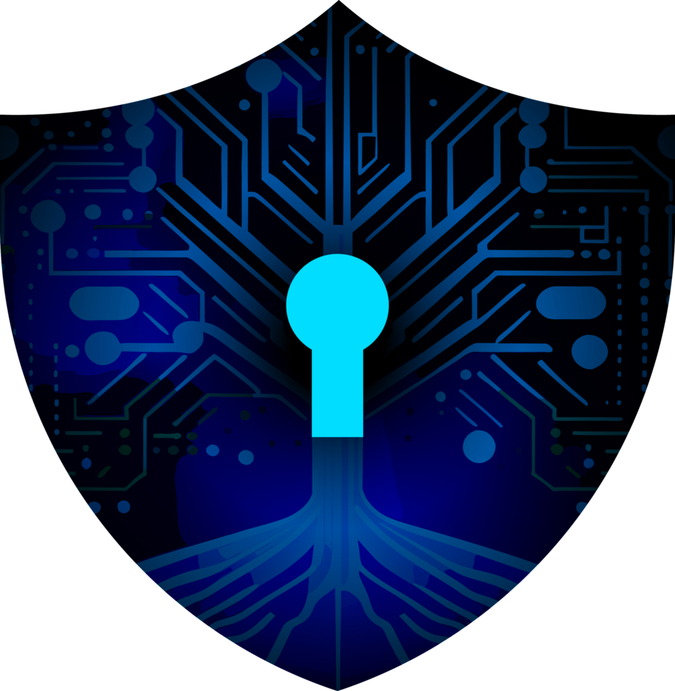 Modern Technology Shield Cybersecurity Crop-out png