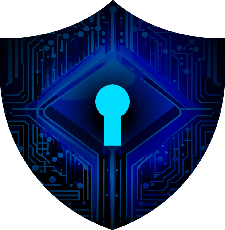 Modern Technology Shield Cybersecurity Crop-out png