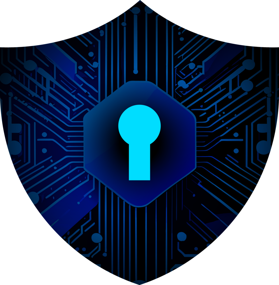 Modern Technology Shield Cybersecurity Crop-out png