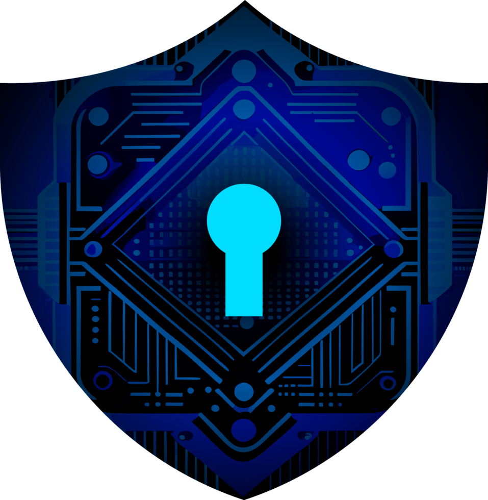Modern Technology Shield Cybersecurity Crop-out png
