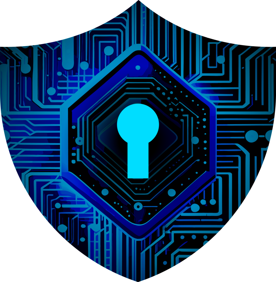 Modern Technology Shield Cybersecurity Crop-out png
