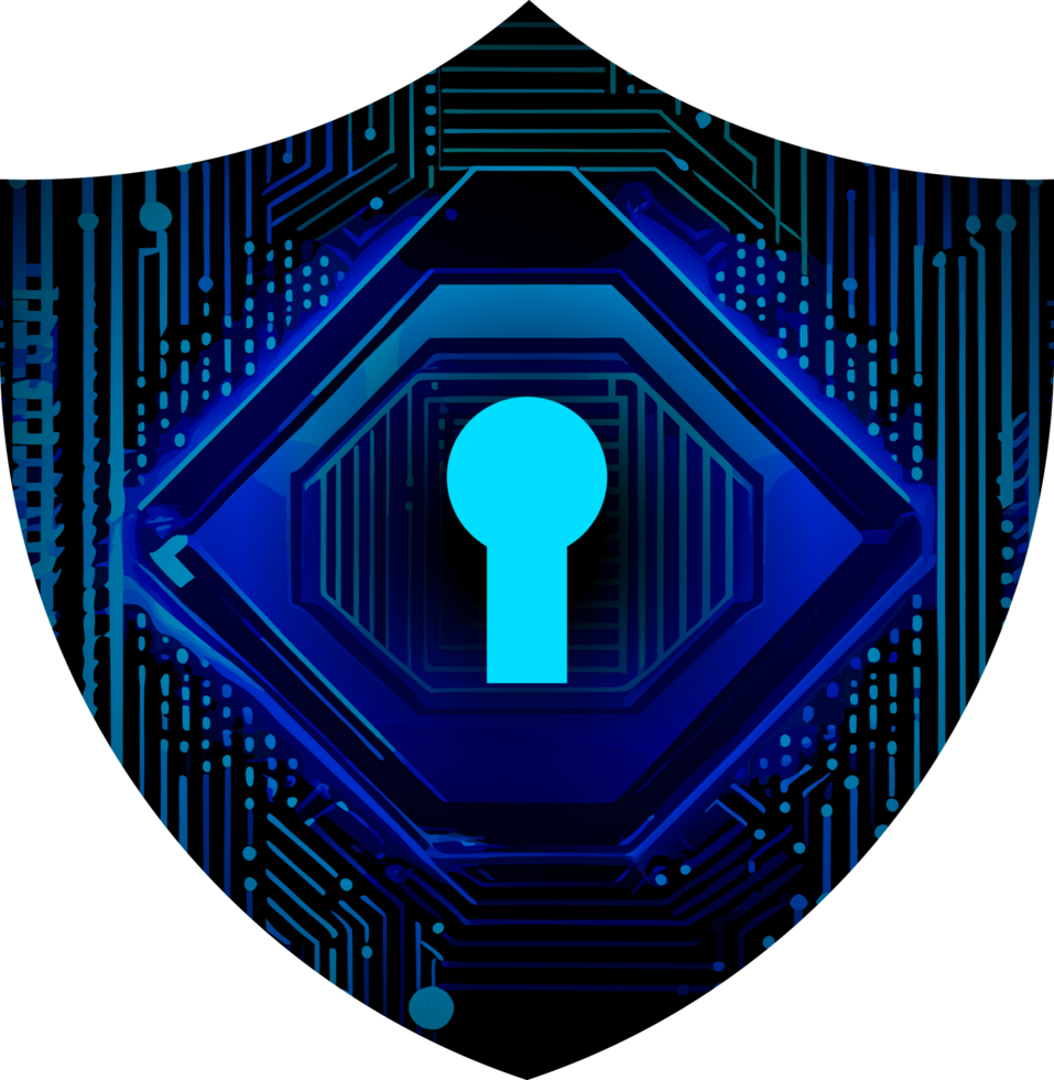 Modern Technology Shield Cybersecurity Crop-out png
