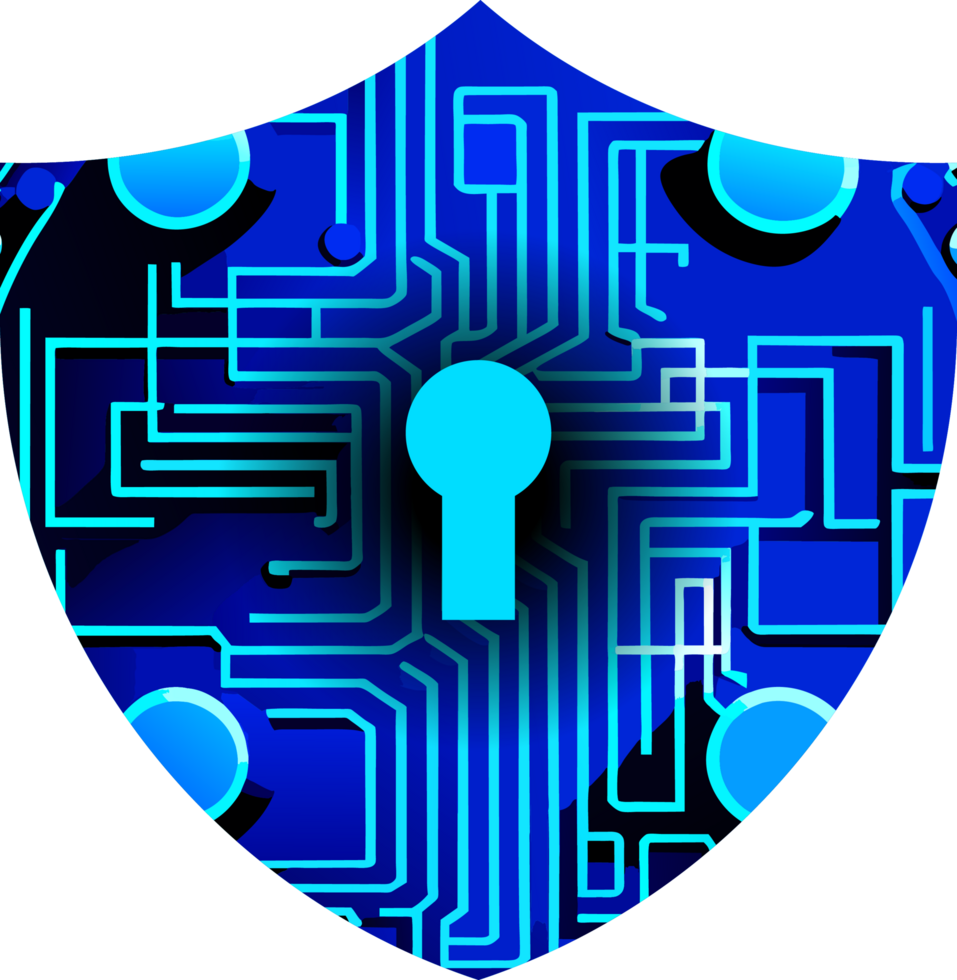 Modern Technology Shield Cybersecurity Crop-out png