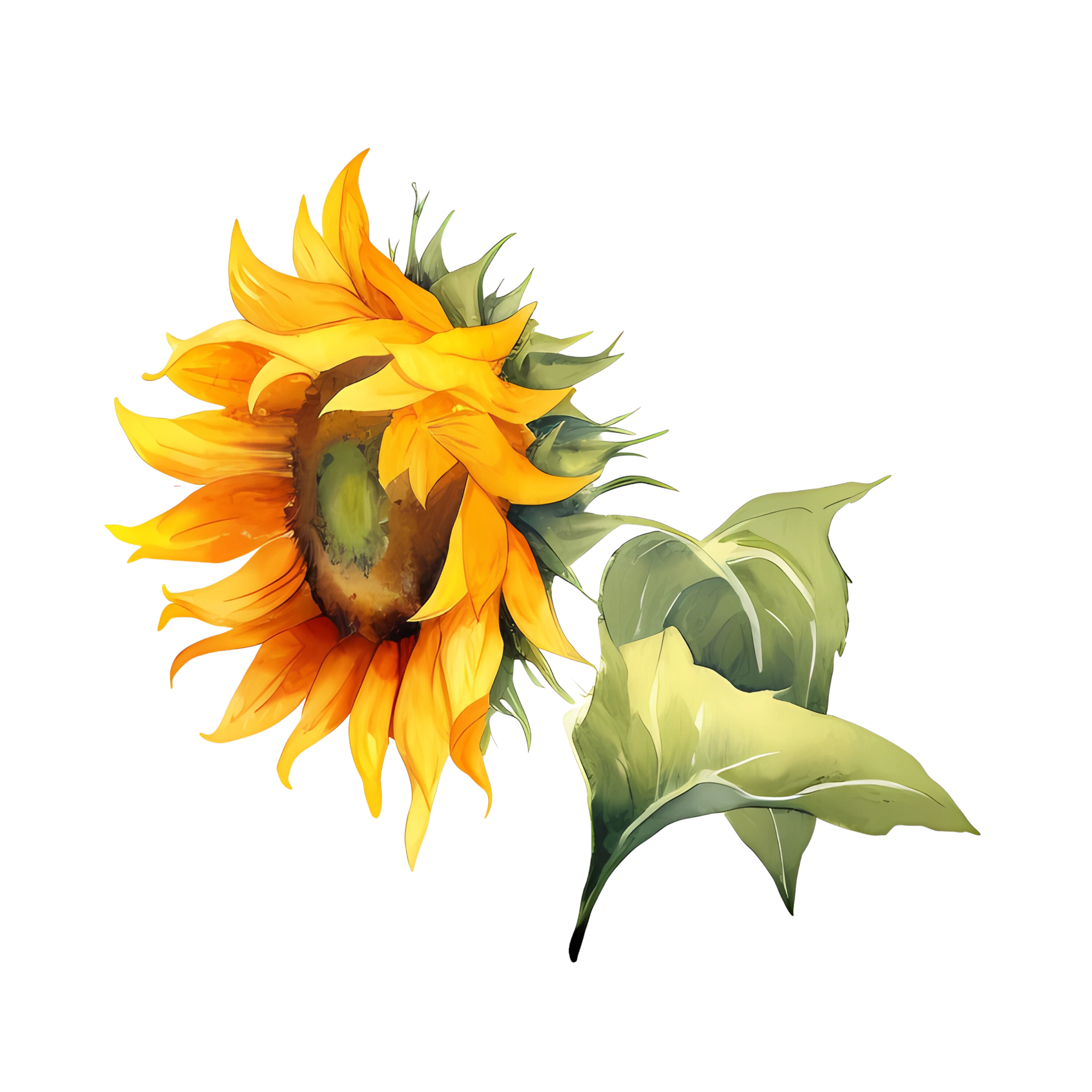 sunflower watercolor illustration 25279039 PNG