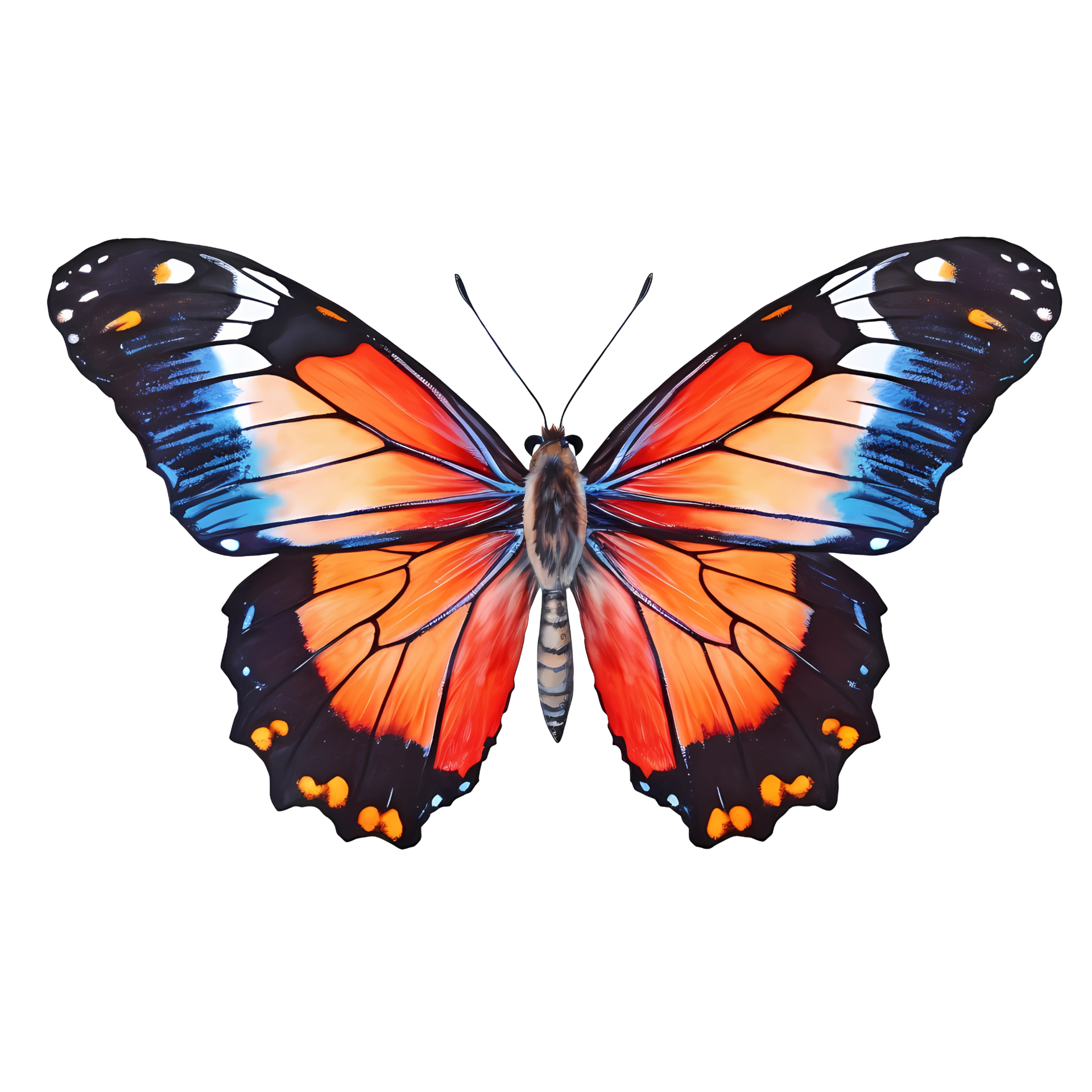 Colorful Butterflies watercolor clipart. AI Generated 25279074 PNG