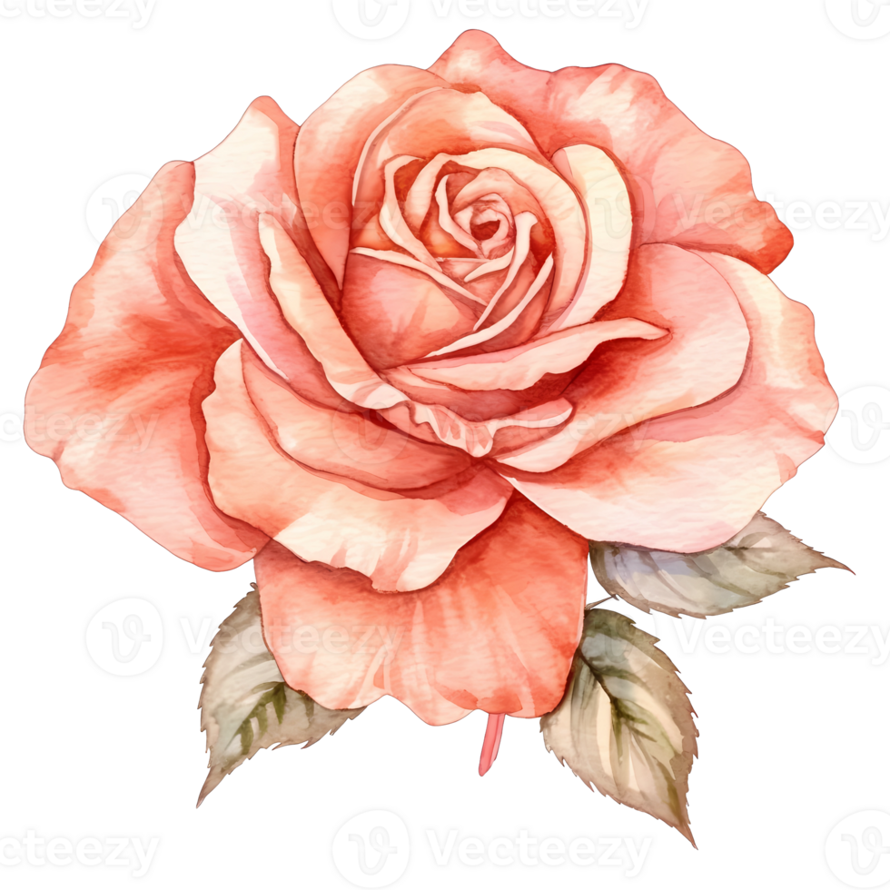 rose gold flower illustration. AI Generated png