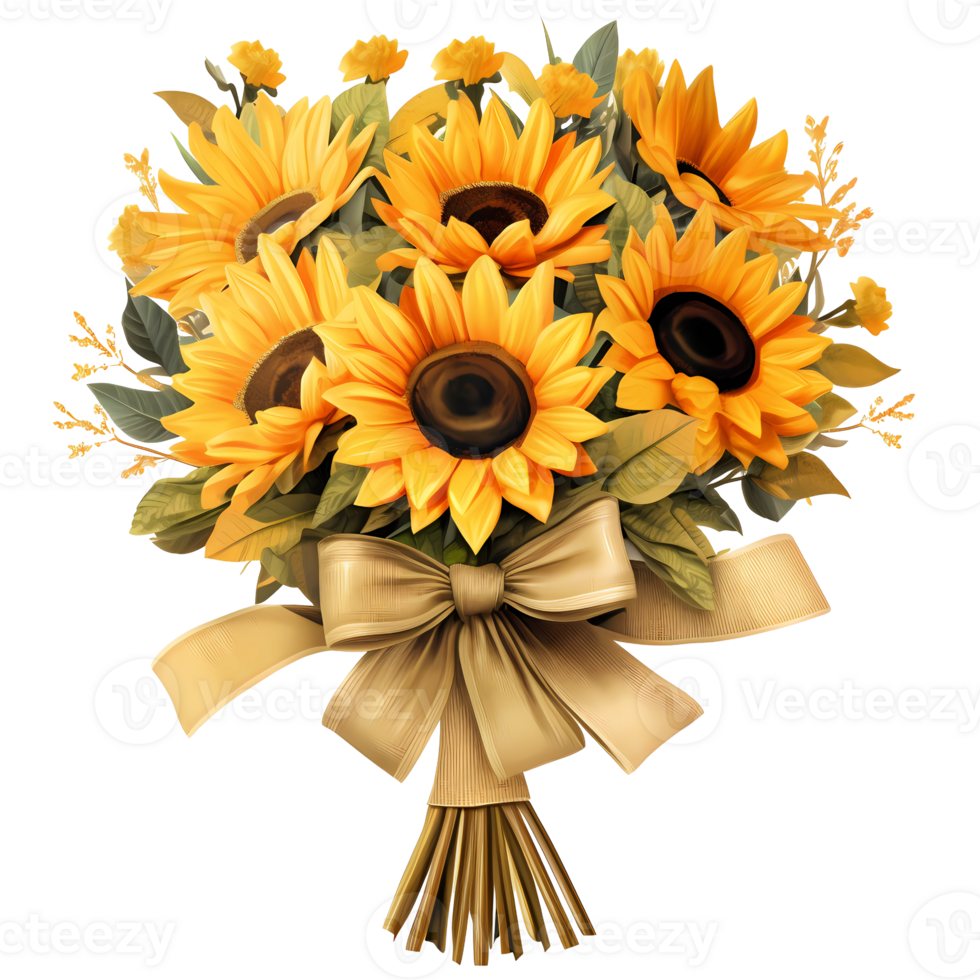 Sunflower bouquet illustration decor png