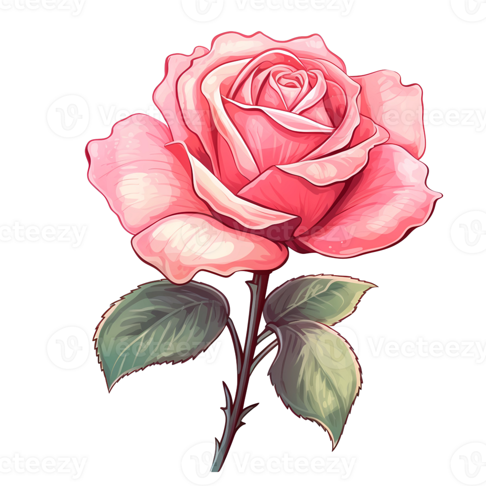 pink rose illustration 25279106 PNG