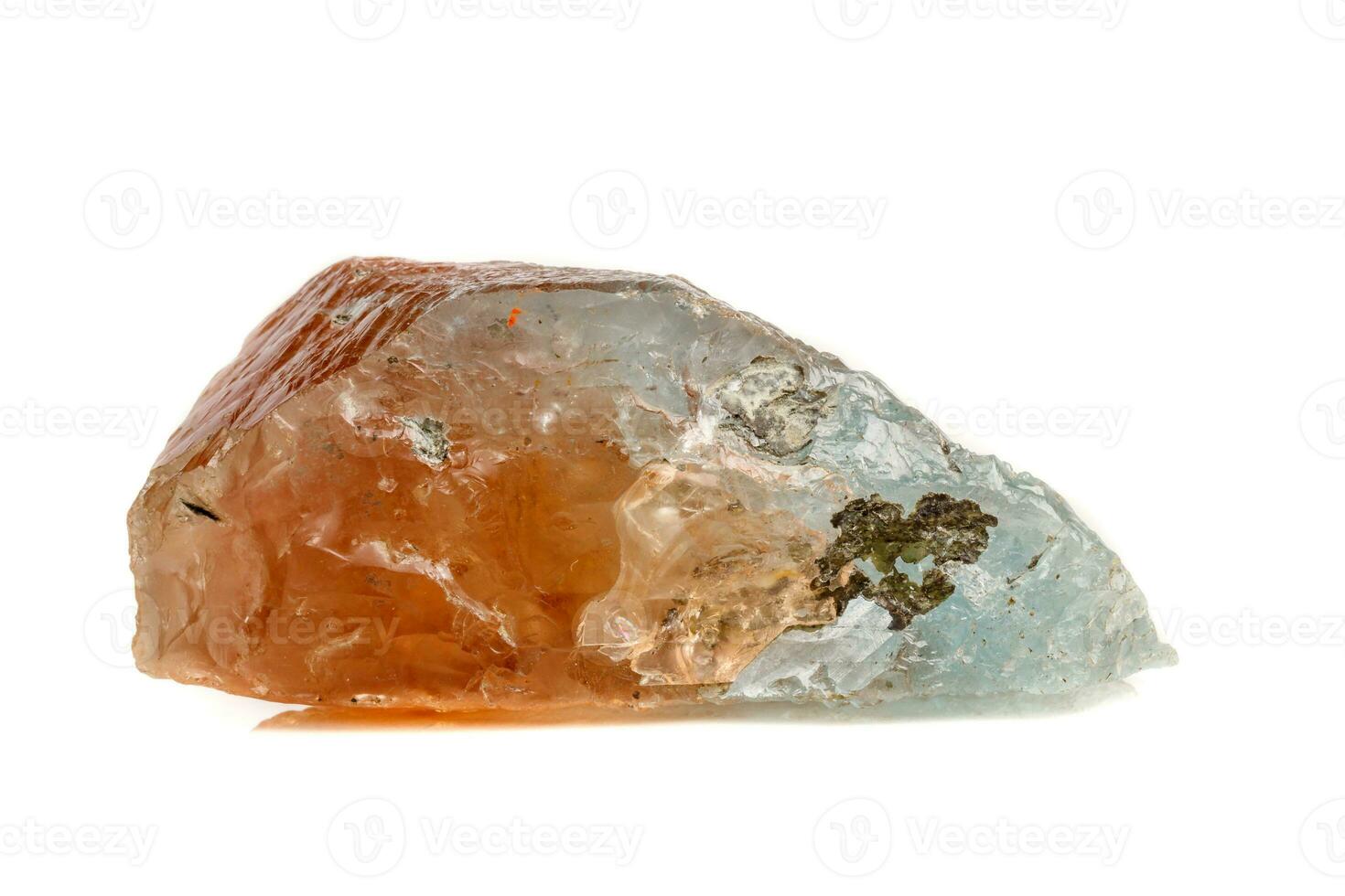 Macro mineral stone Topaz on a white background photo