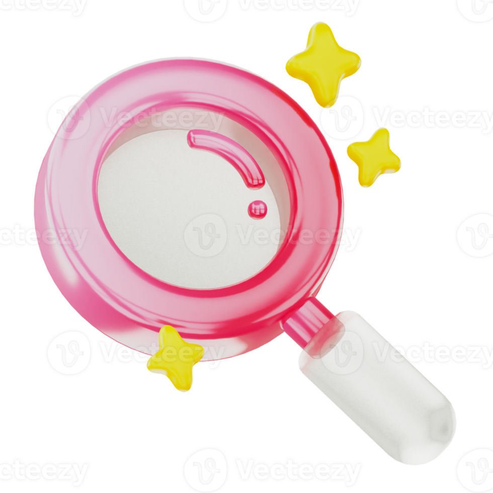 Search with magnifying glass 3d User Interface Icon png