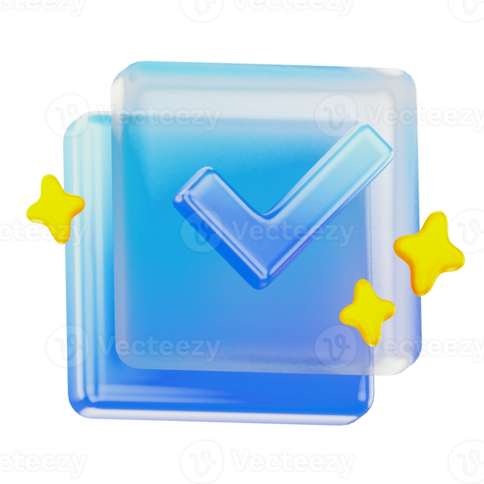 marca de verificación 3d usuario interfaz icono png