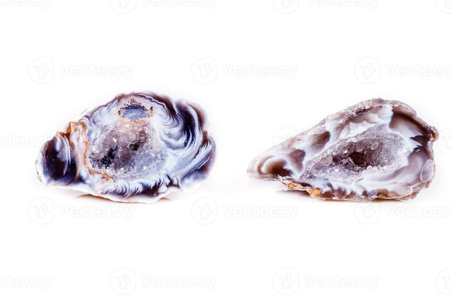 Macro mineral stone agate bud on white background photo