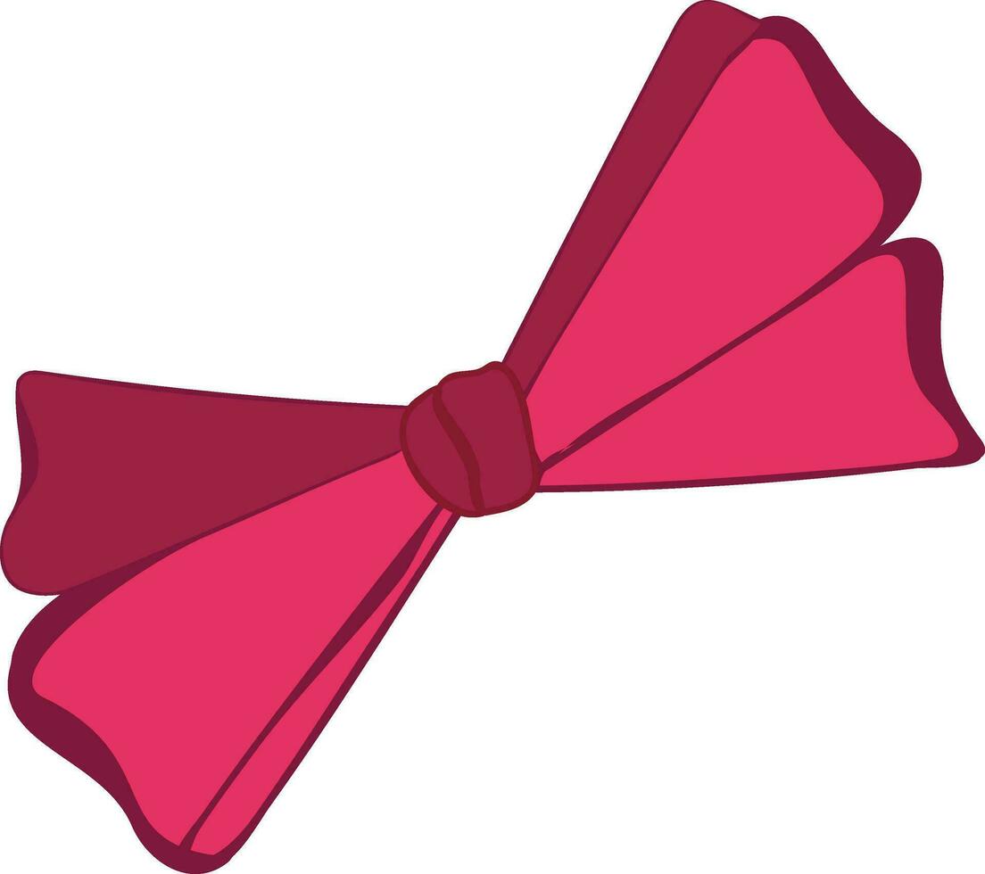 Pink bow on white background. vector