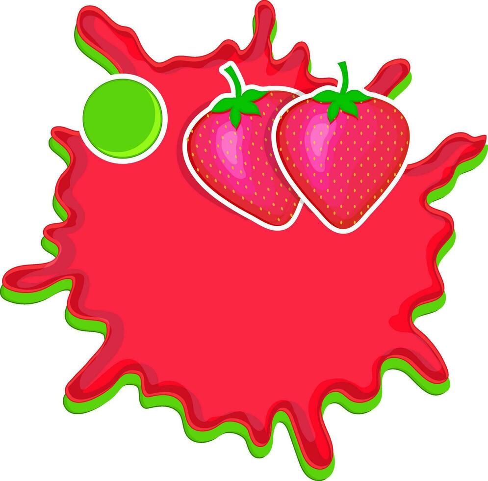 Strawberry sticker, tag or label design. vector